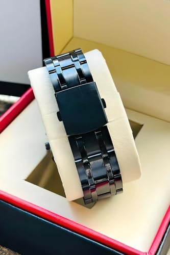 Image of Stainless Steel Date Series Men's Black Chain Analog Watches Classic, Attractive, Professional, Top-Trendy and Stylish Analog Watches for Men /Boys for Office, School Use
