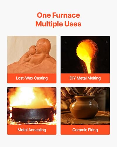 Vevor Forno Di Fusione Elettrico, 1650 W Forno Elettrico Digitale Con Temperatura Massima 1200 ℃, Per Fusione A Cera Persa, Argilla Fai Da Te, Ricottura Dei Metalli, Cottura Della Ceramica - 6