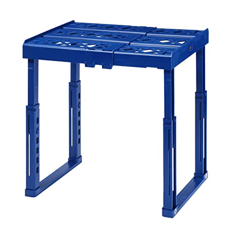 Image of Adjustable Locker Shelf Strong ABS Plastic - Width Adjusts from 8 inch-12.5 inch & Height Adjusts from 10 inch-14 inch - Patented Design - Beware of imatations - (Blue)