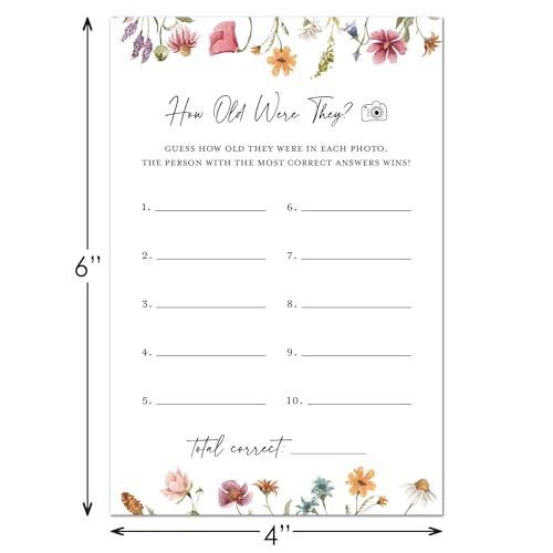 InvitationHouse Bright Floral How Old Were They Card - Set of 48