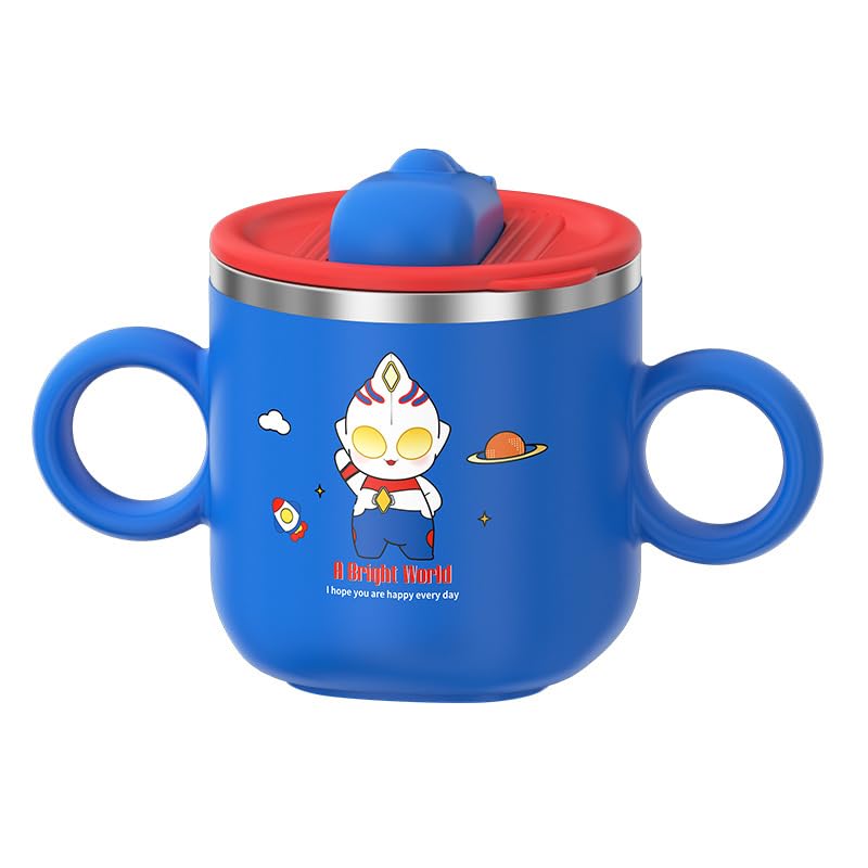 The Little Bunny Premium Stainless Steel Hot & Cold Sipper Bottle for Kids/Double Wall & Vacuuming/Sipper Cups with Straw/Travelling Water Bottle for Kids with Straw - Blue-picture-14