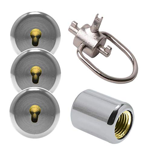 JB/Novent Universal StartPack - (4) Silver Universal Locking Caps with (1) Universal Key