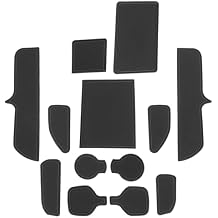 LUWU for 2024 Santa Cruz Accessories - for 2022 2023 2024 Hyundai Santa Cruz Door Slot Mats Cup Holder Insert Coaster Center Console Liners Mats Black Trim - 13 PCS/Sets