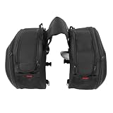 Borsa Sella Moto Impermeabile Grande Capacità Tessuto Oxford 600D Universale per Viaggi Nero