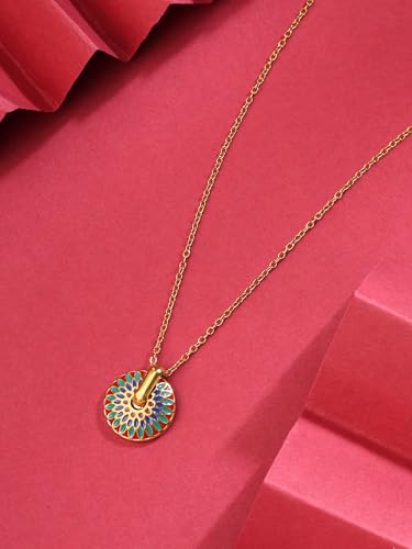 Image of Yellow Chimes Necklace for Women | Fashion Gold Plated Long Pendant Chain for Girls | Golden Charm Necklace for Women | Birthday Gift for Girls Anniversary Gift for Wife