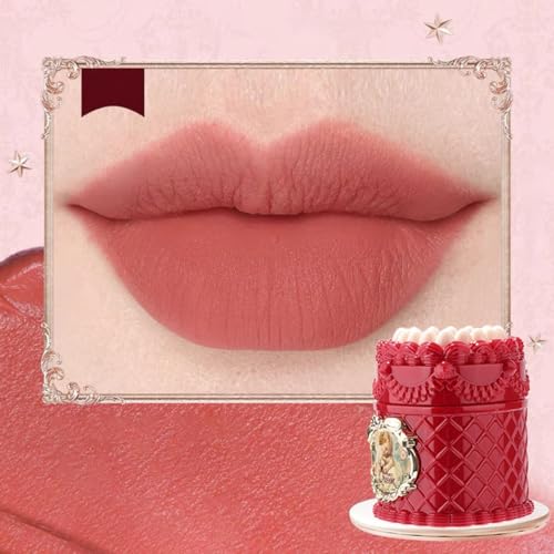 Strawberry Cake Lipstick – Nude Matte Lip Cream, Waterproof Long Wear Lip Color, Non-Sticky, Soft Velvet Finish (05#Fig)