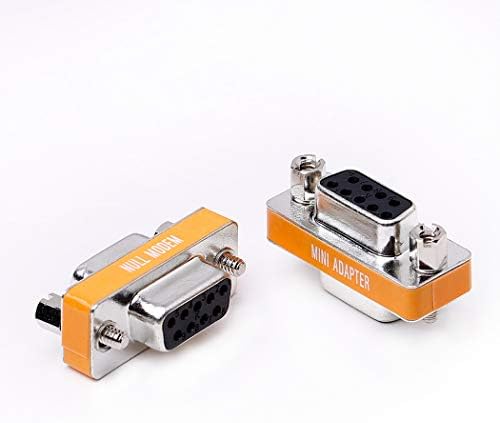 DB9 null modem female to female slimline data transfer serial port adapter 2 Pack