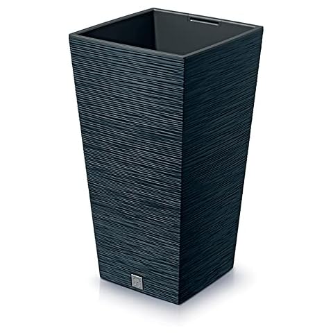 Prosperplast Furu Collection 24 x 24 x 45 cm Anthracite Planter with Tank Capacity 7.5 L Cover