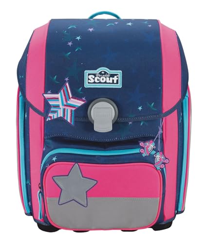 Sac d'école SCOUT Basic Genius Set 4 pièces Pretty Star bleu marine pour la rentrée