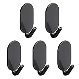 5PCS Adhesive Wall Hooks, Strong Self Adhesive Wall Mounted Hooks for Kitchen, Bathroom, Tile & Glass, No Drilling Modern Hooks for Hanging Towels, Keys, Robes