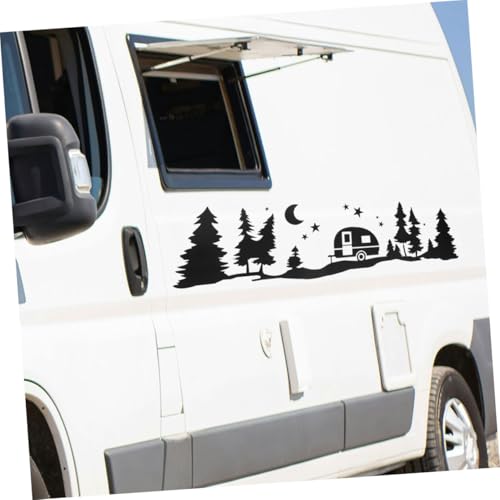 Calcomanías de vinilo de luna y árbol 2 piezas de PET negro para autocaravanas 5