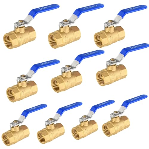 10PACK GUOFIS 3/4"Full Port Brass FIP Ball Valve,600 WOG Valve(VALVE270-10)