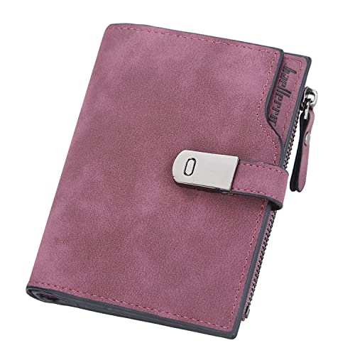 ANYWN Portefeuille Femme Vintage, Petit Porte Monnaie à Grande Capacité, Élégant avec Fermoir Magnétique, Bordeaux