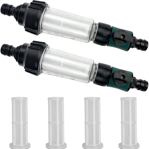 2 Stück Wasserfilter Wohnmobil mit Regulierventil und Ersatzsieb, Wasserfilter Gartenschlauch 3/4 Zoll Wasser Vorfilter Set für, Wohnwagen, Boot, Caravan, Hochdruckreiniger, Gartenpumpe