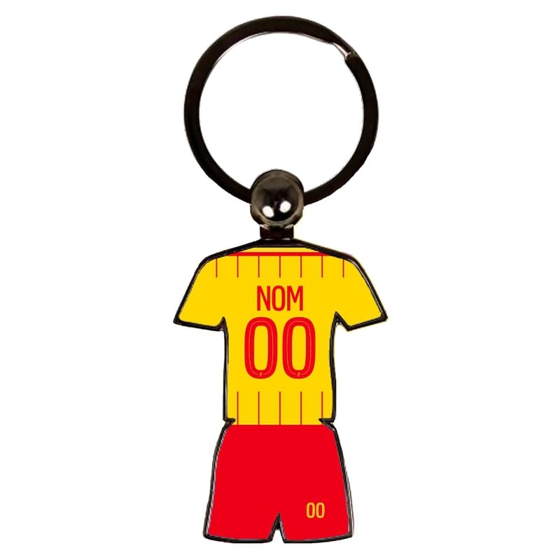 Porte-clés Maillot de Foot Lens Domicile 2025/2026 Personnalisable – Ajoutez Votre Nom, Numéro et Logo – Cadeau Supporter Lens – Accessoire Football Original