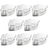 mDesign Plastic Lazy Susan Cabinet Storage Bin with Front Handle for Kitchen Countertop, Pantry, Shelf, Fridge Organization - Hold Food, Drinks, Snacks - Ligne Collection - 8 Pack - Smoke Gray Tint