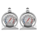 Toyvian Küchenthermometer aus Edelstahl 2 Stück pack mit Sofortanzeige für Traditionelle Öfen und Pfannen Hitzebeständig und Vielseitig Einsetzbar