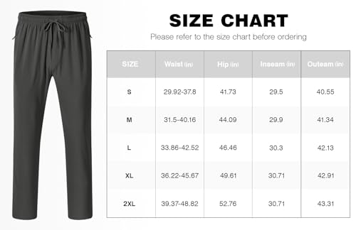 Tbmpoy Men'S Hiking Pants Lightweight Quick Dry Athletic Pants Stretch Casual Water Resistant Travel Pants 3 Zipper Pockets(Dg,M) Dark Grey thumb #6