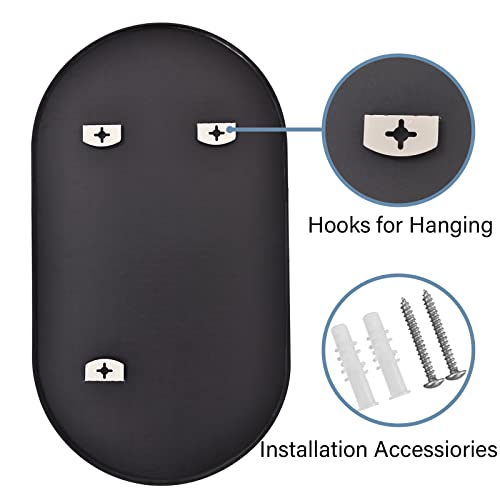 Harritpure 17" X 30"Oval Bathroom Mirror Wall Mounted Chic Brushed Metal Frame Hang Vertically & Horizontally Perfect Modern Decor For Bedroom Bathroom Entryway Living Room Gallery Wall,Black #TOP6