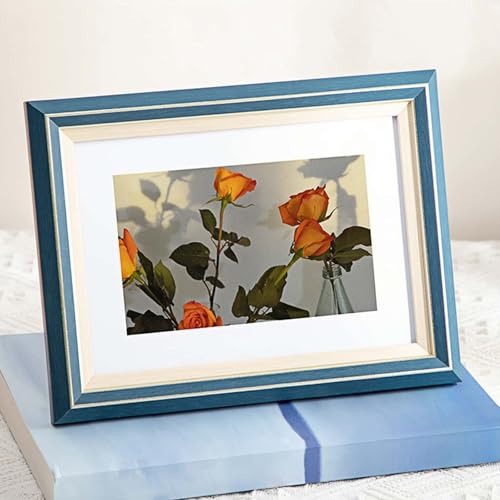 marysgift Picture Frames 8x10 Display Tabletop FreeStanding Horizontally or Vertically Home School Office Decoration (Blue 6,10")