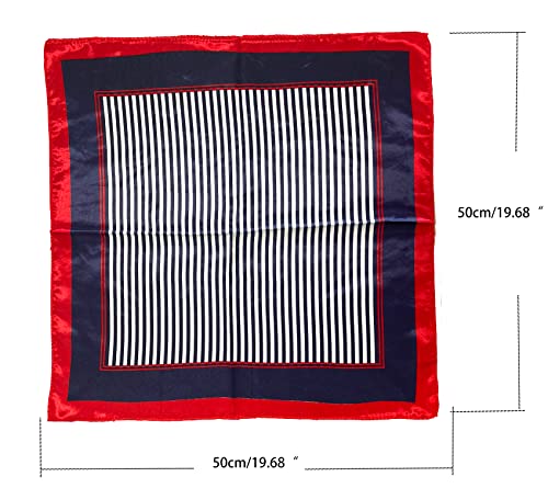 Silk Feeling Square Satin Head Scarf, Neck Scarves Kerchief for Women Ladies Girls, 19.7"x19.7" (50x50cm)4