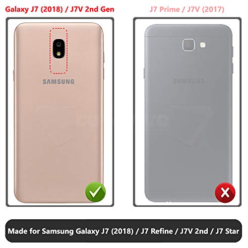 Galaxy J7 2018/J7 Refine/J7V 2Nd Gen/J7 Star/J7 Top/J7 Crown Case, Covrware [Aegis Series] W/Built-In [Screen Protector] Heavy Duty Full-Body Armor Case [Belt Clip Holster][Kickstand], Blue #TOP1