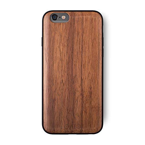 iATO iPhone 8 Plus / 7 Plus Case Wood Grain. Unique & Classy Real Walnut Wood iPhone 8 Plus / 7 Plus Case {Fully Protective Shockproof Bumper & Raised Lips Face Down Screen Protection} iPhone 8+ 7+