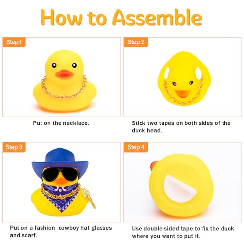image for wonuu Rubber Duck Car Ornaments Duck Car Dashboard Decorations for Coo