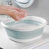 5L Collapsible Washing Up Bowl Folding Hand Wash Basin Retractable Portable Laundry Washing Basin Multipurpose Outdoor Fishing Plastic Water Basin for Kitchen Sink Travel Camping Hiking Motorhome - Image 7