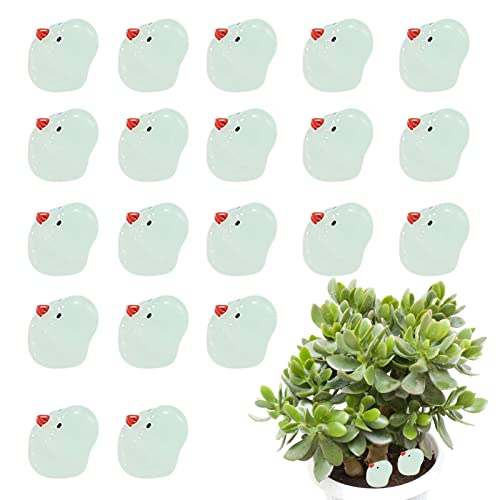 Pewell Mini patos luminosos de resina | Mini figuras luminosas en miniatura de pato de resina, paisaje de jardín de hadas, decoración de casa de muñecas, decoración de plantas en maceta, dije de