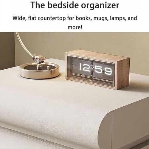 Minimalist Gray Nightstand with 3 Drawers - Heavy Duty Bedside Table & Storage Cabinet for Living Room, Bedroom, and End Table Use.