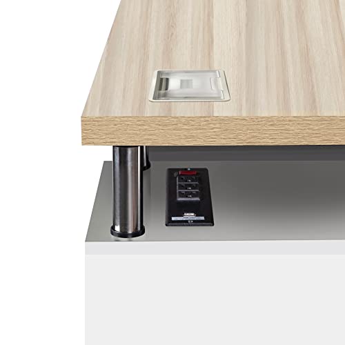 Elani 2-Drawer Contemporary Two-Tone Small Desk With Storage, Computer Table Desk With Drawers For Home, Office Desk With Drawers, Wooden Computer Desk/Writing Desk With Drawers - White, Natural #TOP6