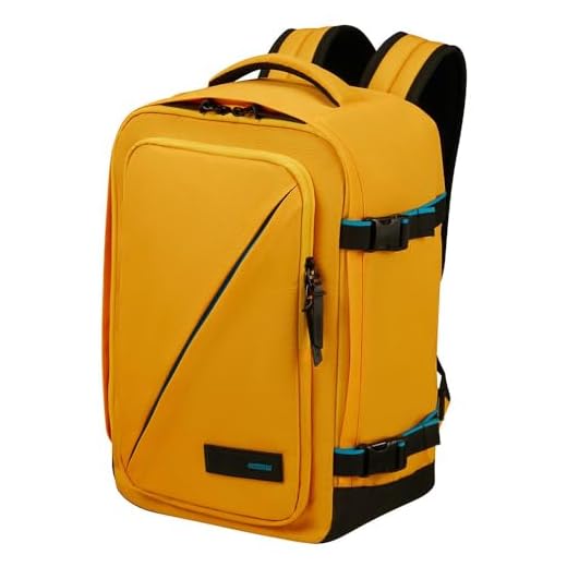 American Tourister Take2Cabin - Borsa da cabina Ryanair 40 x 25 x 20 cm, 24 L, 0,40 kg, bagaglio a mano, zaino aereo S sottosella, giallo (giallo)