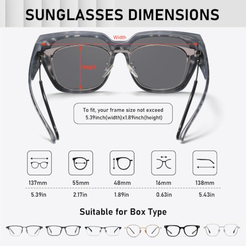 Image of HAOLOTA Polarized Fit Over Glasses Sunglasses for Women UV Protection