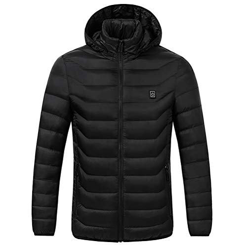 Heizjacke für Herren, elektrische Jacke, beheizt, wasserdicht, Winddichte Winterjacke, Sportjacke beheizbar USB verstellbar für den Winter (Ohne Netzteil) 2XL Cover
