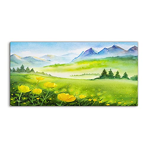 Tableau sur verre trempé d'art photo paysage de montagne