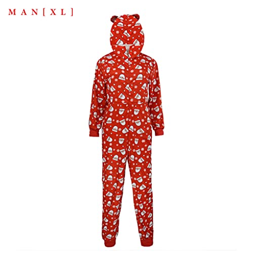 SUWIAKLALL Macacão de Natal combinando com pijama de Natal macacão de férias, Masculino, XL