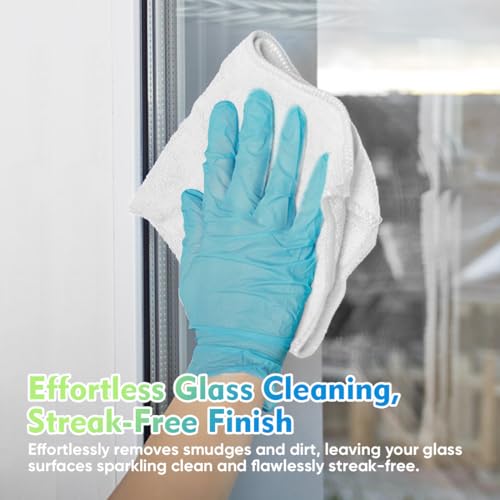 Image of HOMEXCEL White Microfiber Cleaning Cloth 200PK, Towels for Cars, 12.5x12.5 inch