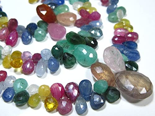 Saphir rubis émeraude en perles poires pour confectionner vos parures de mariage uniques