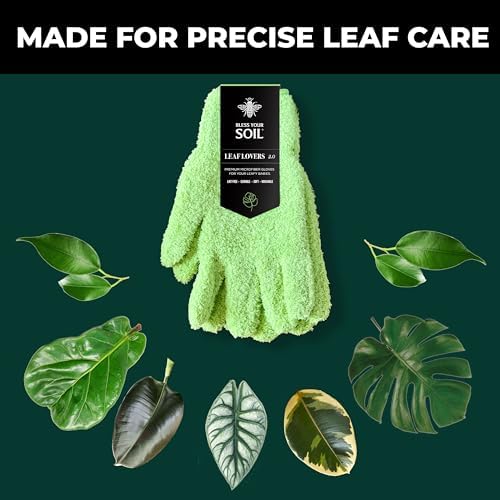 BLESS YOUR SOIL Microfiber Dusting Gloves for Plants : Premium, Gentle, Traps Dust, Washable, Lint Free : Use with Big Leaf Energy ready-to-use spray for houseplants - Thumbnail 2