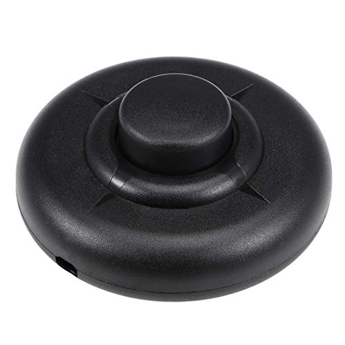 Uxcell Inline Foot Pedal Push Button Switch, Round Lamp Lights Foot Control On/Off Latching Footswitch Black #TOP13