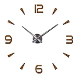  DUNSBY Horloge Murale Mode Bricolage Horloge Horloge Salon Quartz Acrylique Miroir Effet Miroir Maison décoration Moderne Sticks Style Nature Pendule Murale (Color : Chocolate, Size : 27 inch)
