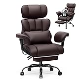 HOFFREE Ergonomischer Bürostuhl für schwergewichtige Personen bis 200kg – PU Leder Chefsessel...