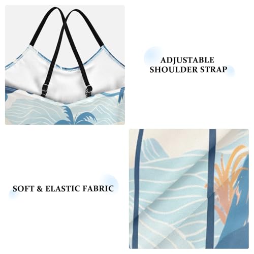 Trees Mountain Ocean Sea Girls One-Piece Swimsuit Beach Bathing Suit3