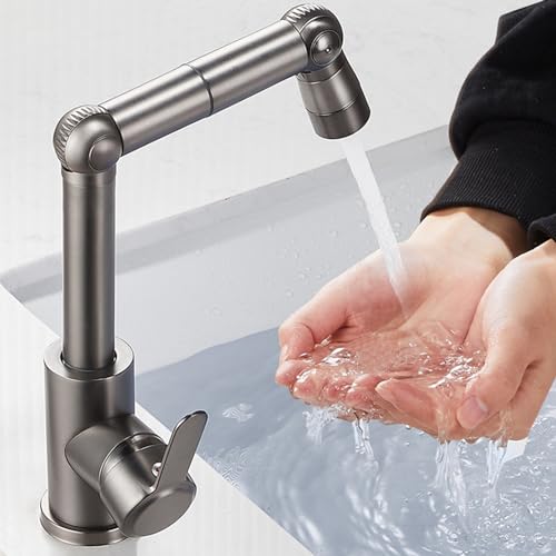 Robinet lavabo rotatif gris pistolet pour simplifier la routine matinale - 3