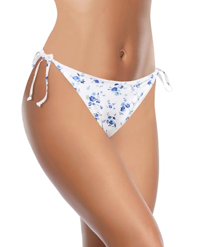 Image of Holipick Bikini Bottoms for Women String Bathing Suit Bottom with Moderate Coverage Low Waist Swim Bottom
