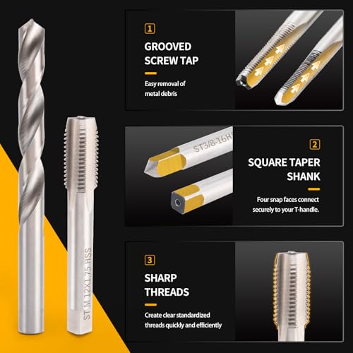 image for DJYIYEW Helicoil Thread Repair Kit, Metric 131-Piece - Including M5 M6