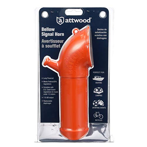 Attwood 2460-7 Bellow Signal Horn, Lung-Powered, Meets Uscg Rule 33 (Annex Iii) And Epa Regulations, 8 Inches H X 3 ½ Inches W #TOP4