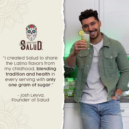 Salud 2-in-1 Hydration Packets + Immunity Electrolytes Powder, Cucumber Lime - Agua Fresca Drink Mix, Elderberry, Dairy & Soy Free, Non-GMO, Gluten Free, Vegan, Low Calorie, 1g Sugar (15 Servings)