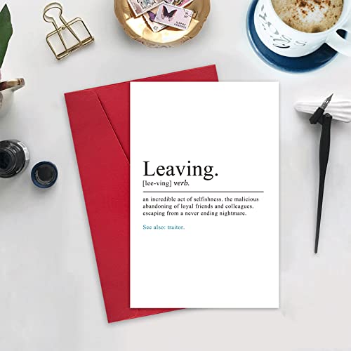 Funny Coworker Leaving Card, Leaving Definition Dictionary Style Card, Humorous Retirement Or New Job Card For Colleague Work Bestie #TOP3